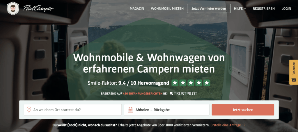 PaulCamper - Wohnmobil Sharing Plattform