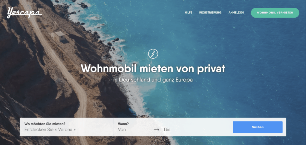 Yescapa - Wohnmobil Sharing Plattform