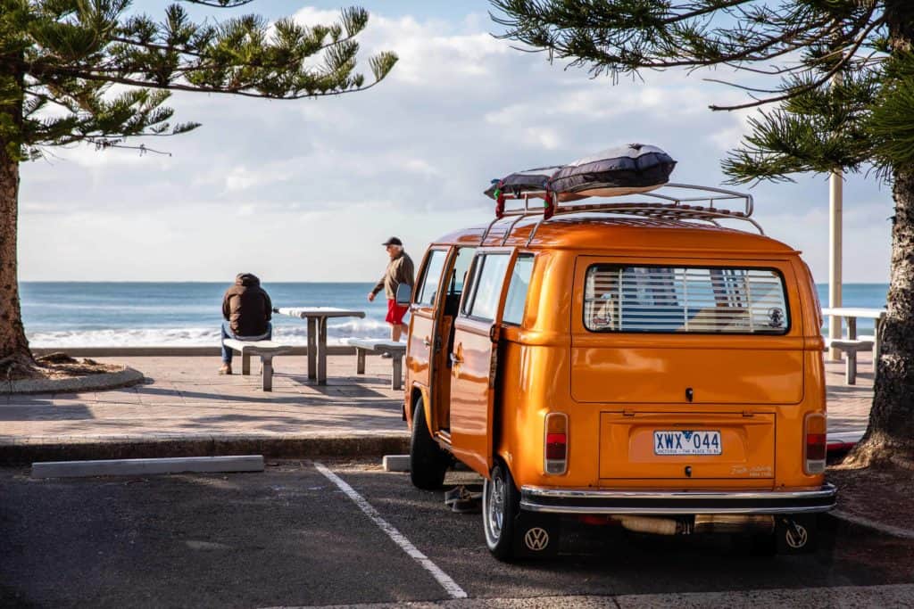 VW Campervan am Strand