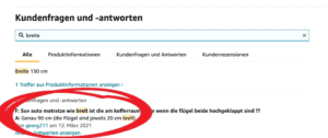 Auto Kofferraum Matratze relevante Breite zum Schlafen auf Amazon finden